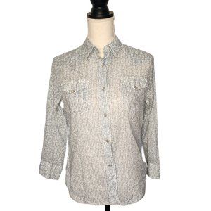 Ralph Lauren. Western/striped 3/4 length sleeve Button Down. Size S